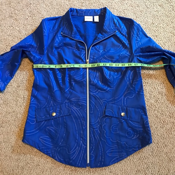 Zenergy by Chico’s Royal Blue Lightweight Zip Up Jacket, NWOT, 0/S - Picture 9 of 16